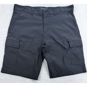 Eddie Bauer Travex Cargo Shorts Men 38 Nylon Charcoal‎ Gray Outdoor Hiking
